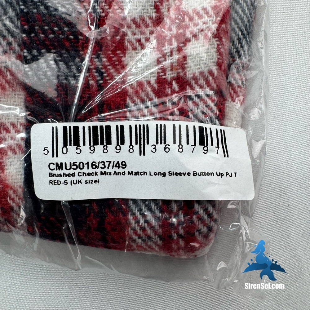 1100 NWT PrettyLittleThing Brushed Check Button Up PJ Top – S – Red Black - Picture 6 of 9